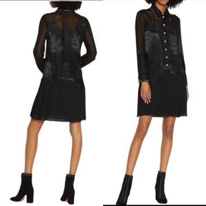 COACH Western Vintage Style Silk Lace Black Appliqué Dress Size 4 NEW